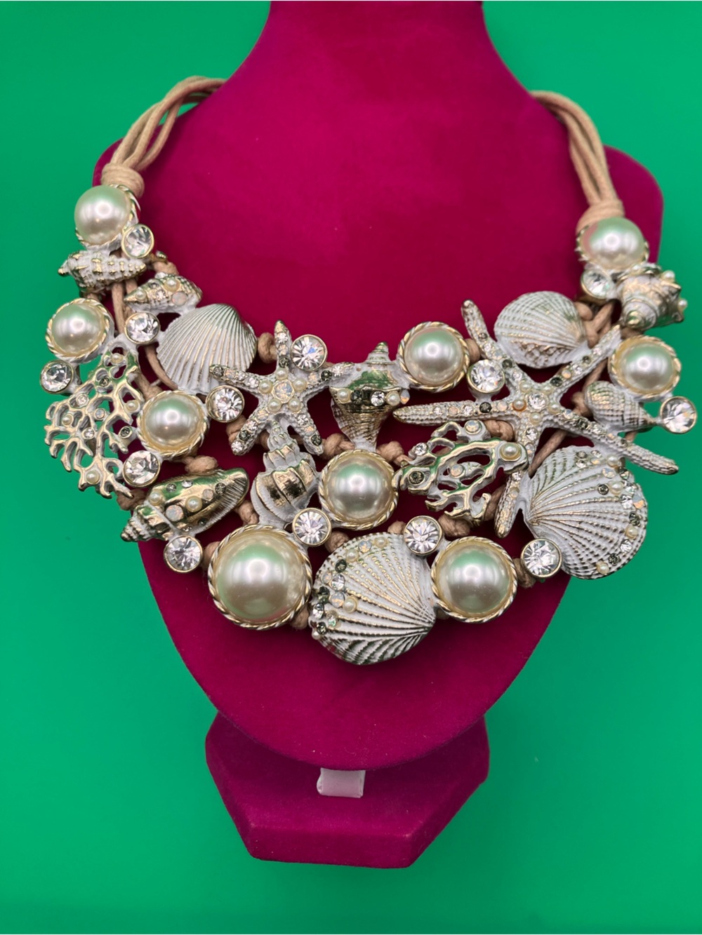 St. Thomas Pearl & Seashell Statement Necklace